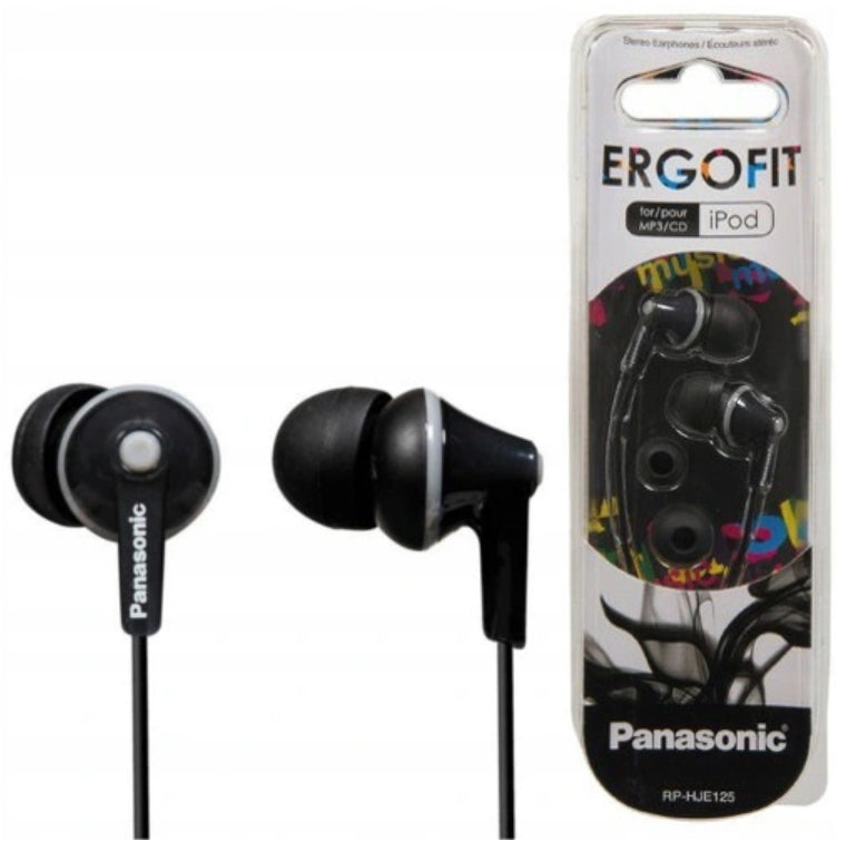 Panasonic RP-HJE125E In-Ear Headphones black 9mm