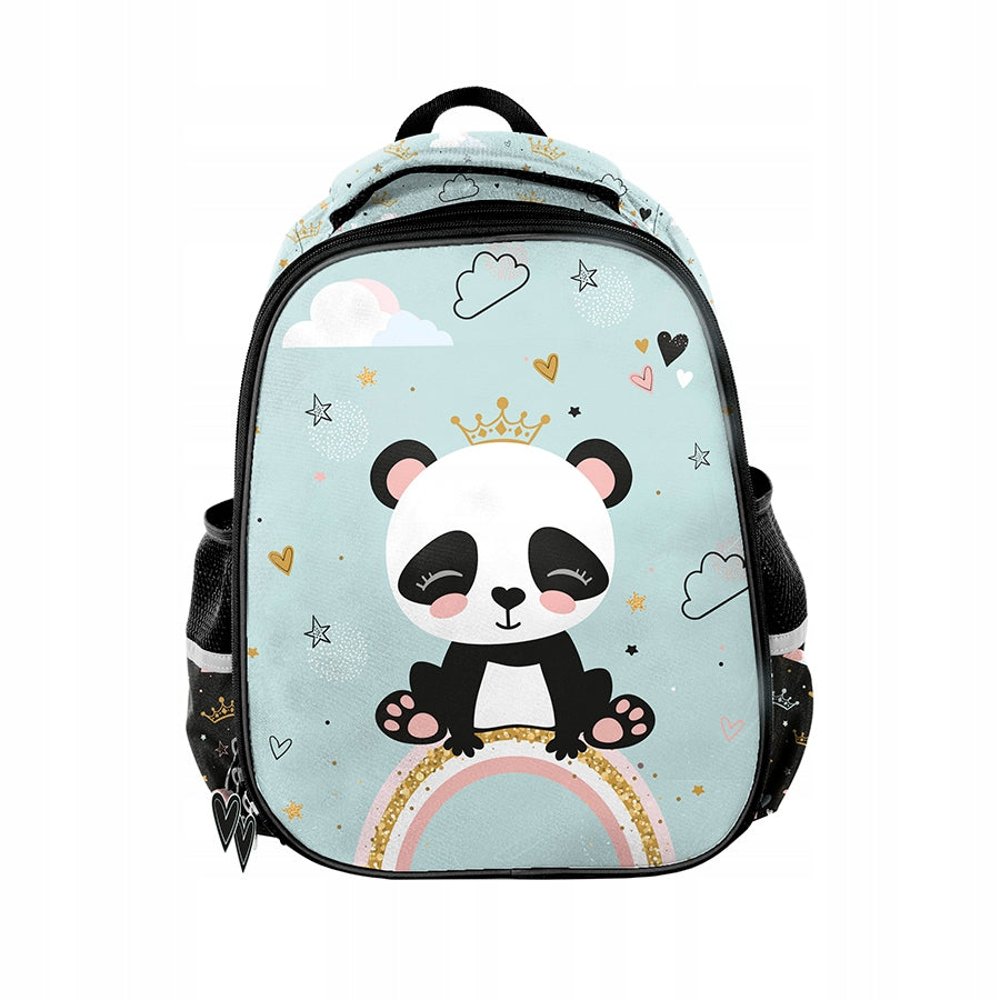 Panda Paso class 1-3 school backpack for girls with stiffened teddy bear
