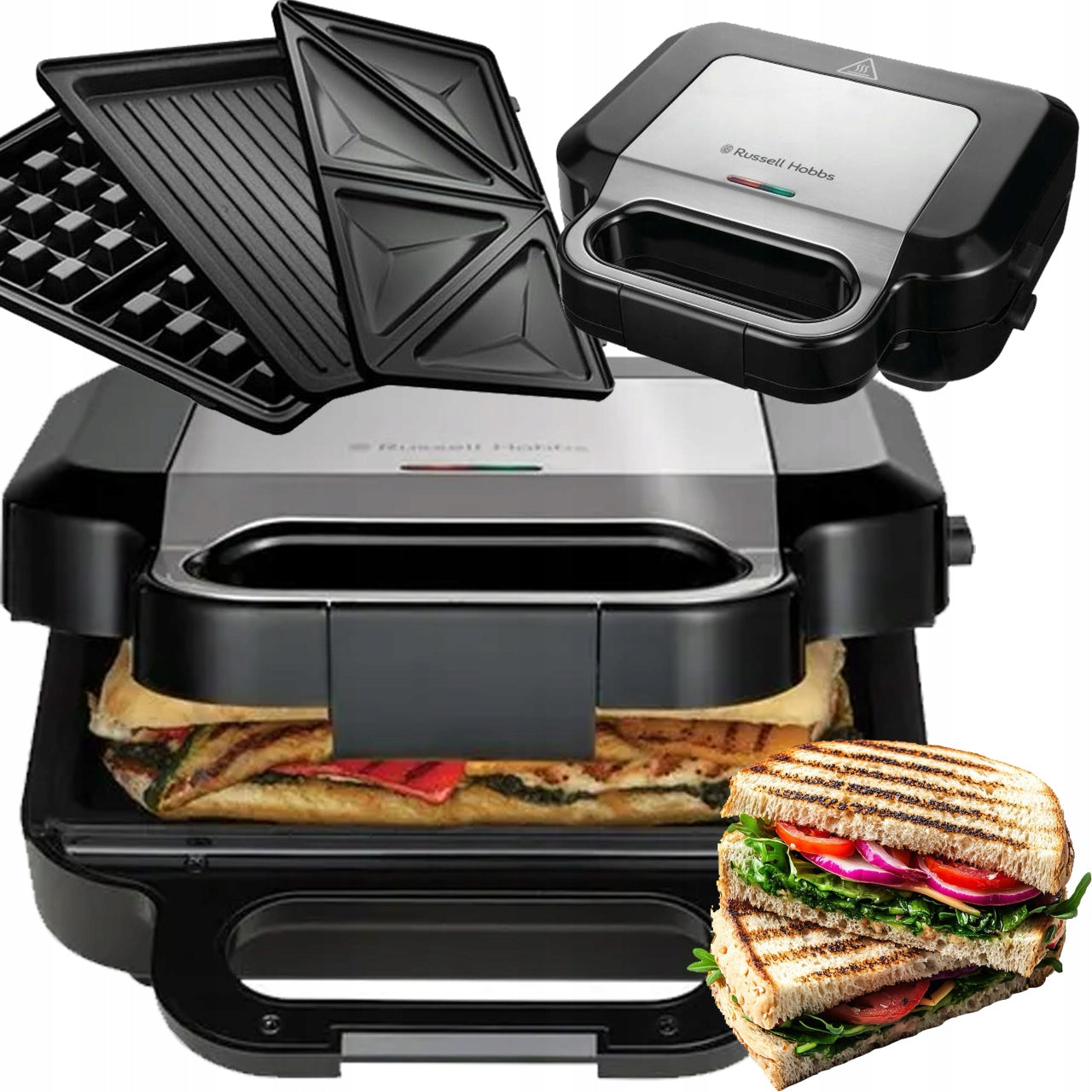 Panini Waffle Sandwich Toaster 3in1 Russell Hobbs TILE SET