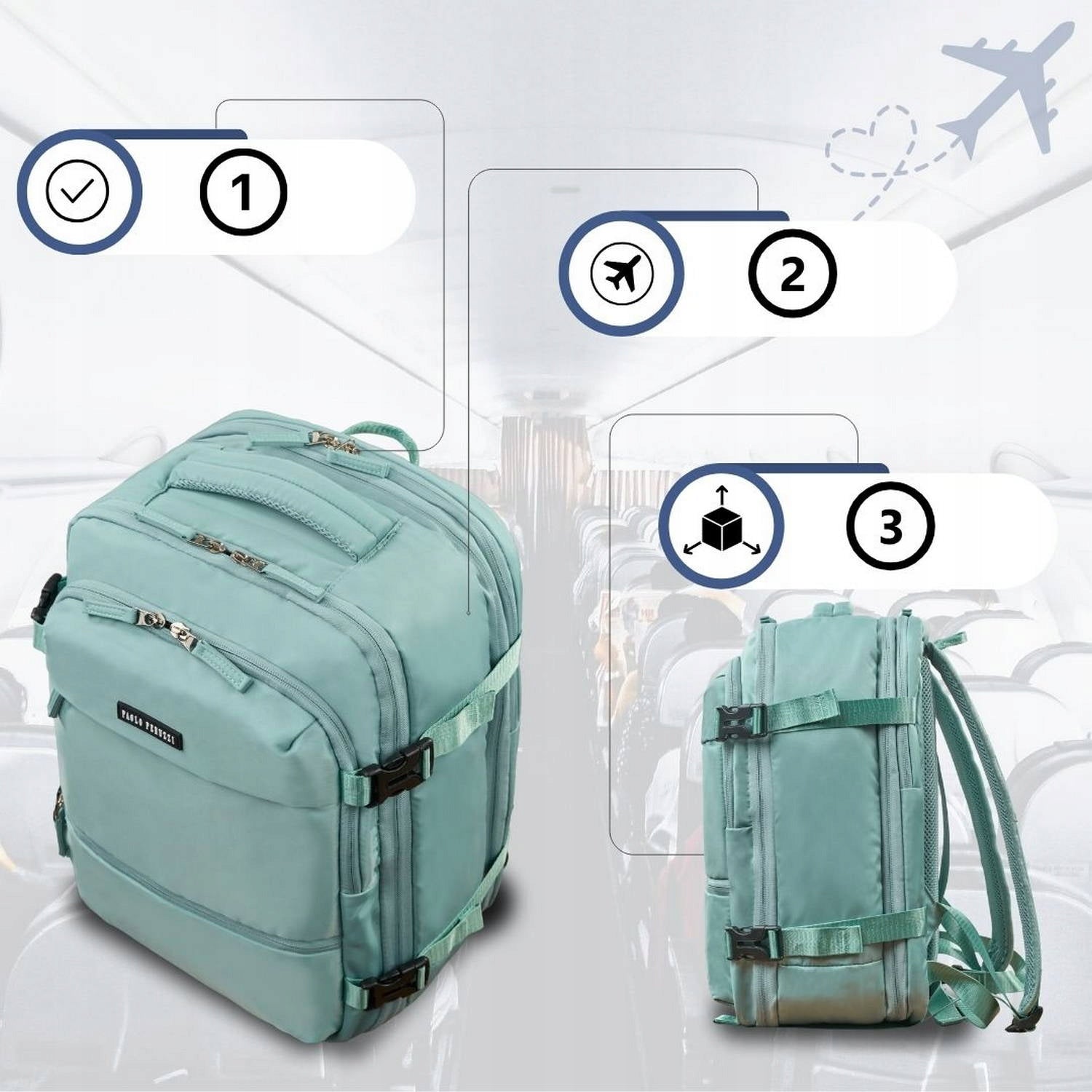 Paolo Peruzzi city backpack green Manufacturer code AS-01