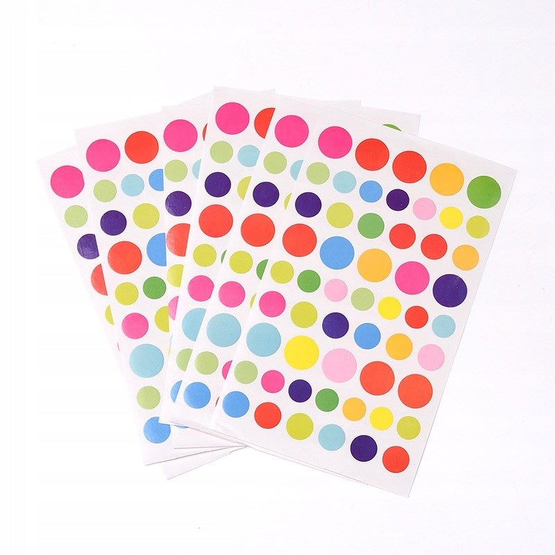 Paper Stickers for Decoration, Circle, Mix, 16x9.4cm, 6pcs/set,