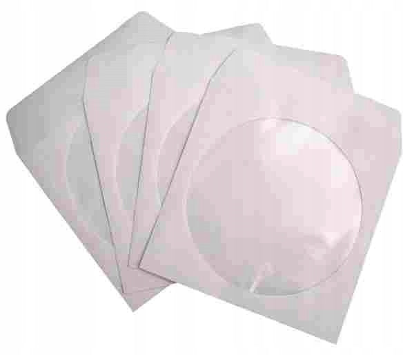 Paper envelopes with CD window white 100 pcs. for CD DVD BLU-RAY Brand A&G KOPERTY