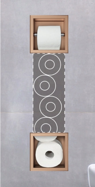 Paper holder with built-in dispenser 74x21x15 COPPER Brand Balneo