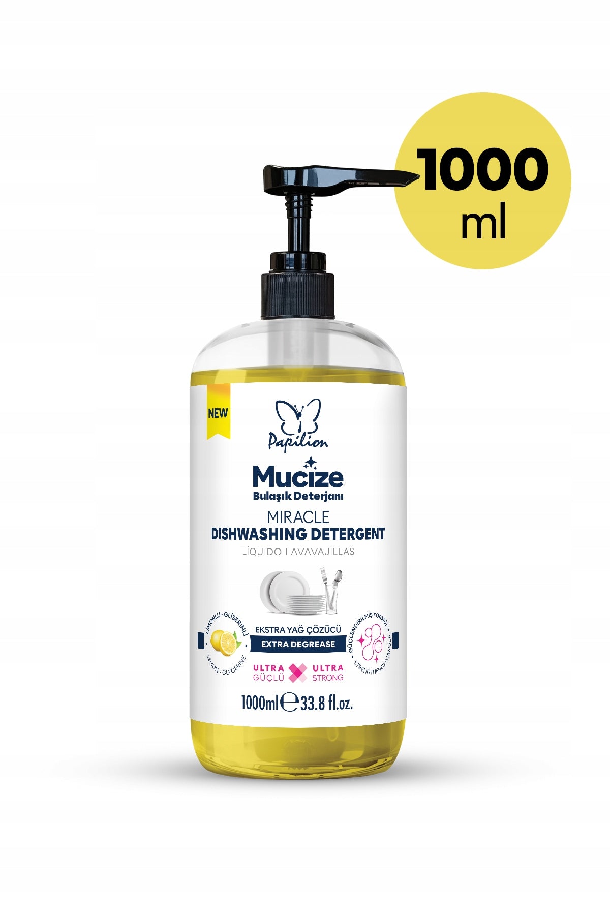 Papilion Lemon Flavoured Dishwashing Liquid 1000ml