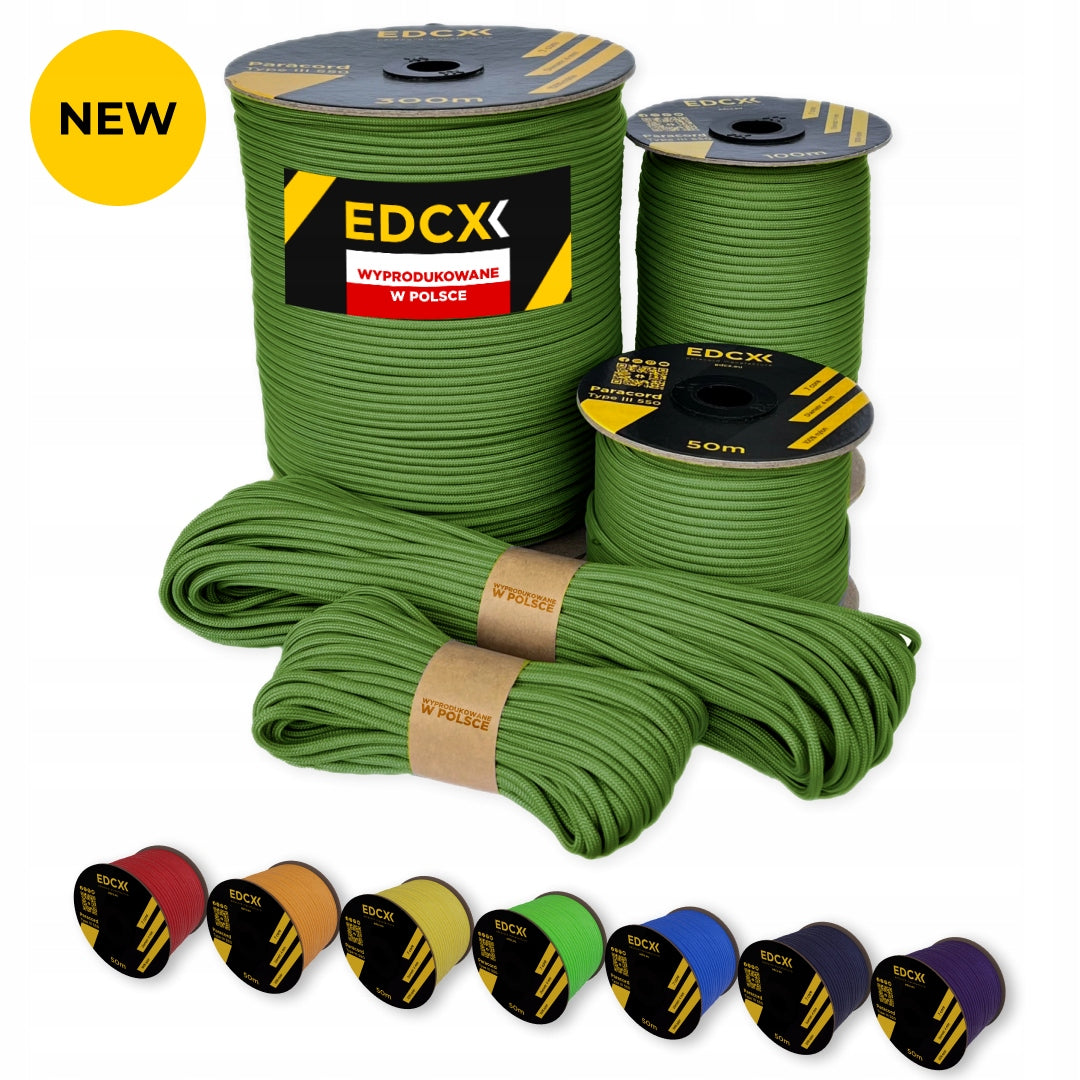 Paracord Rope EDCX Reflective 30 m Golf Green