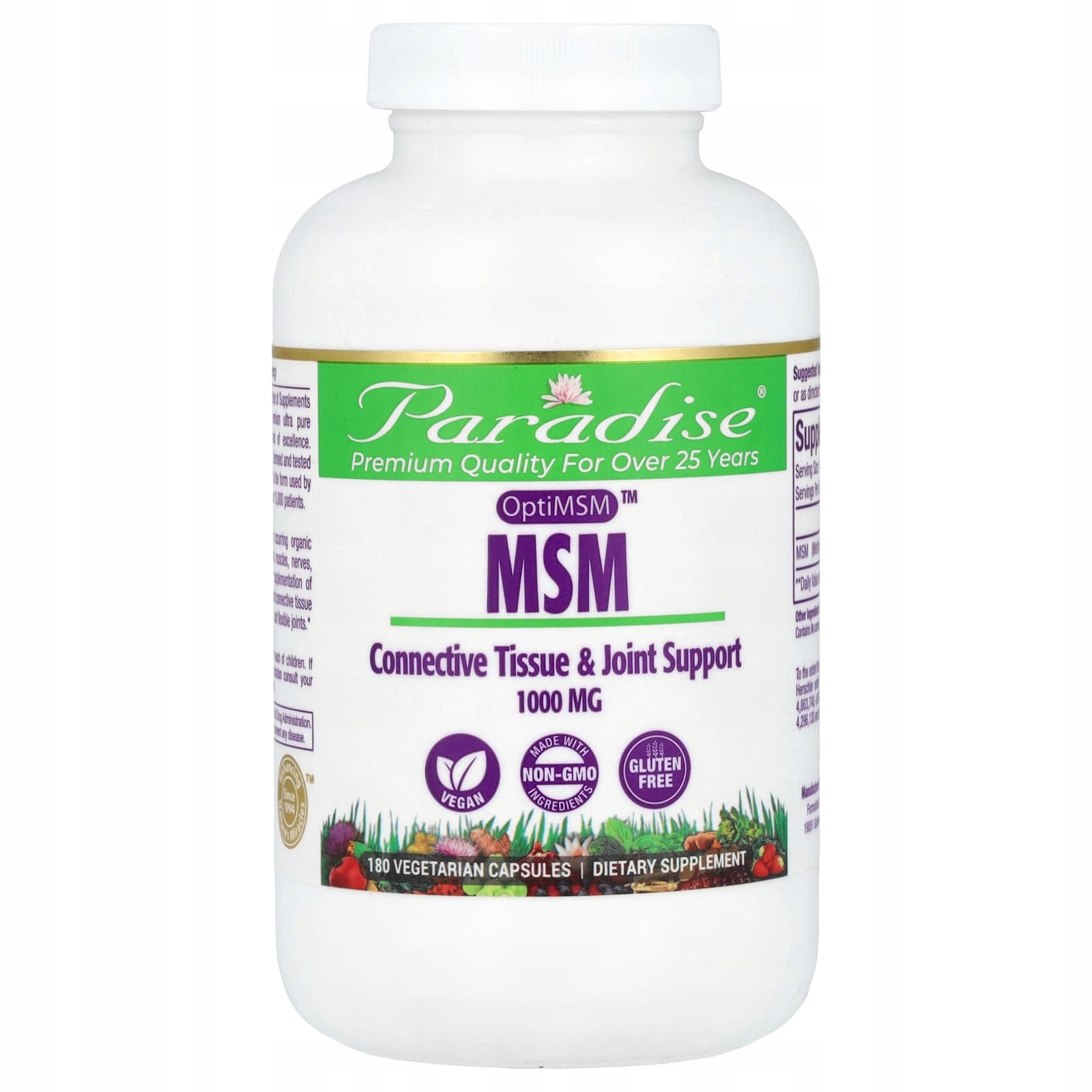 Paradise Herbs, MSM, 1000 mg, 180 vegetarian capsules