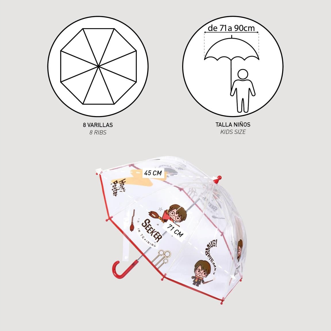 Regenschirm für Kinder Harry Potter, verschiedene Farben 
