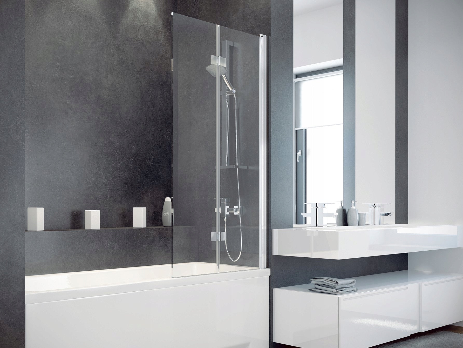 Mobile Badezimmer-Glaswand Besco Prestigio 