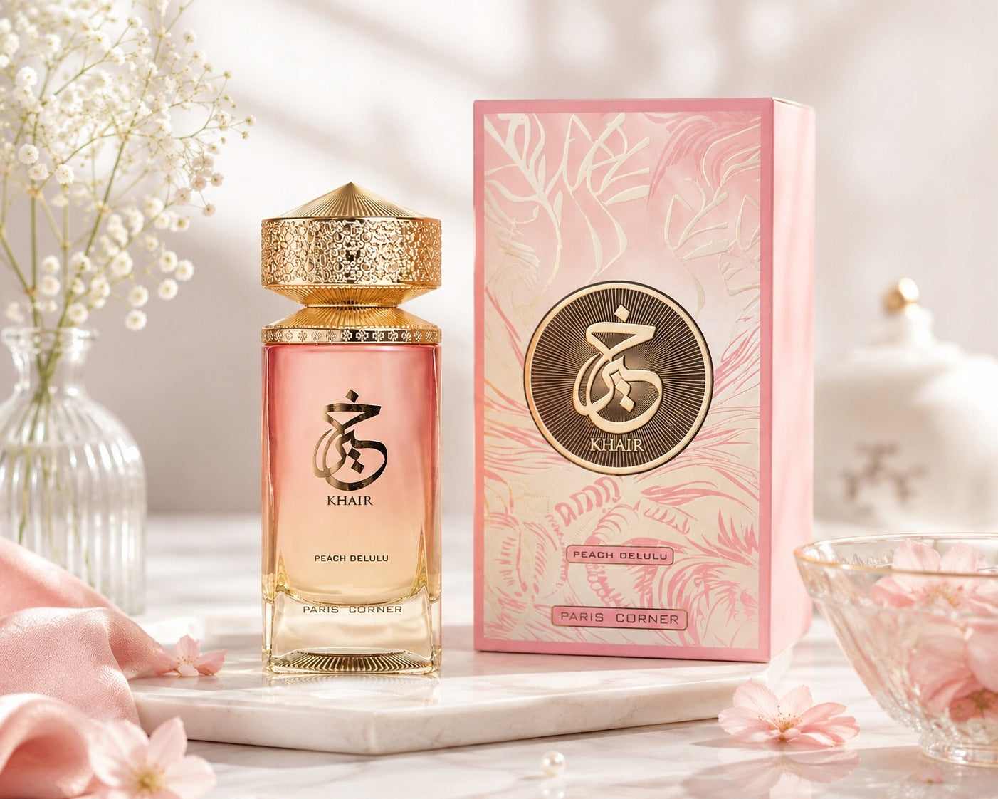 Paris Corner Khair Peach Delulu EDP Oriental & Fruit Perfume 100 ml Packaging status original