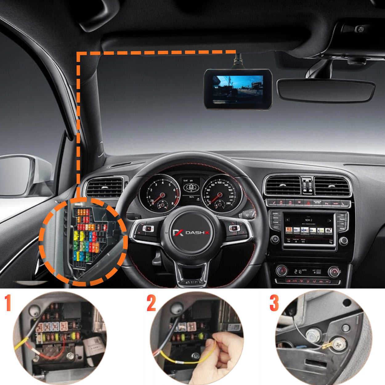 Parking Mode Power Adapter, USB-C Car Power Adapter for DVRs Manufacturer code DXAUSBC