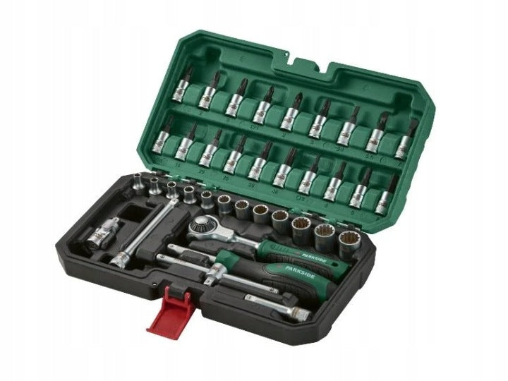 Parkside socket wrench set bits + ratchet with rotary head Manufacturer code 480220_2410