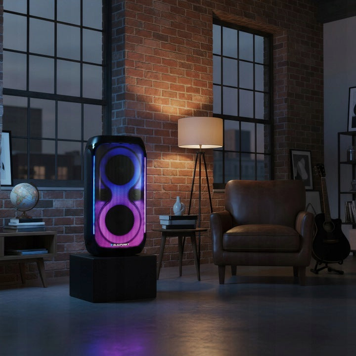 Party Box Speaker Blaupunkt PB60X 120W LED Lights TWS Karaoke App Model PB60X