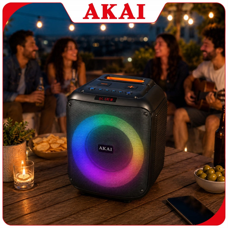 Party Speaker Akai ABTS V30 40 W Bluetooth with LED Microphone Black Model other
