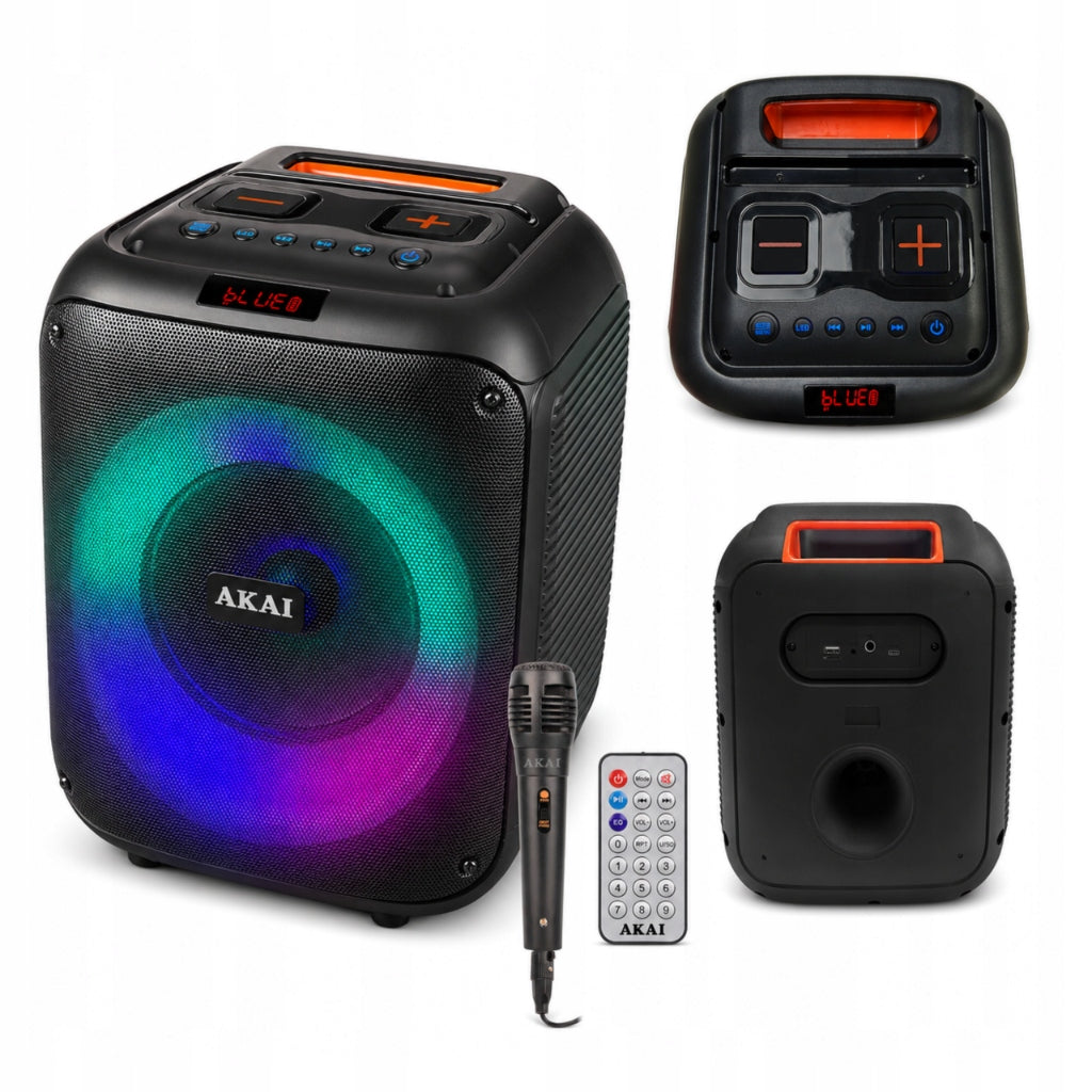 Party Speaker Akai ABTS V30 40 W Bluetooth with LED Microphone Black
