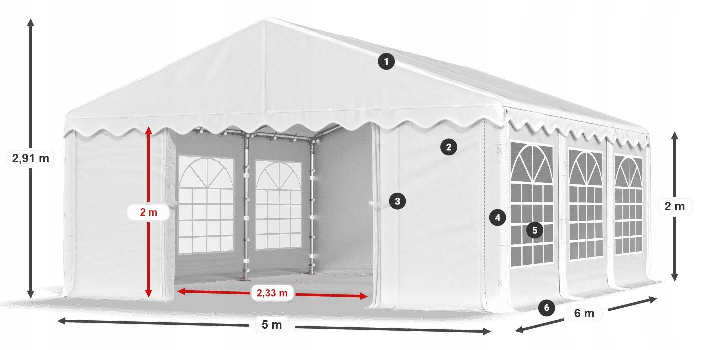 Party Tent 5x6m Garden DAS 240 S VARIOUS COLORS + FREEBIE GATE Manufacturer Das Company