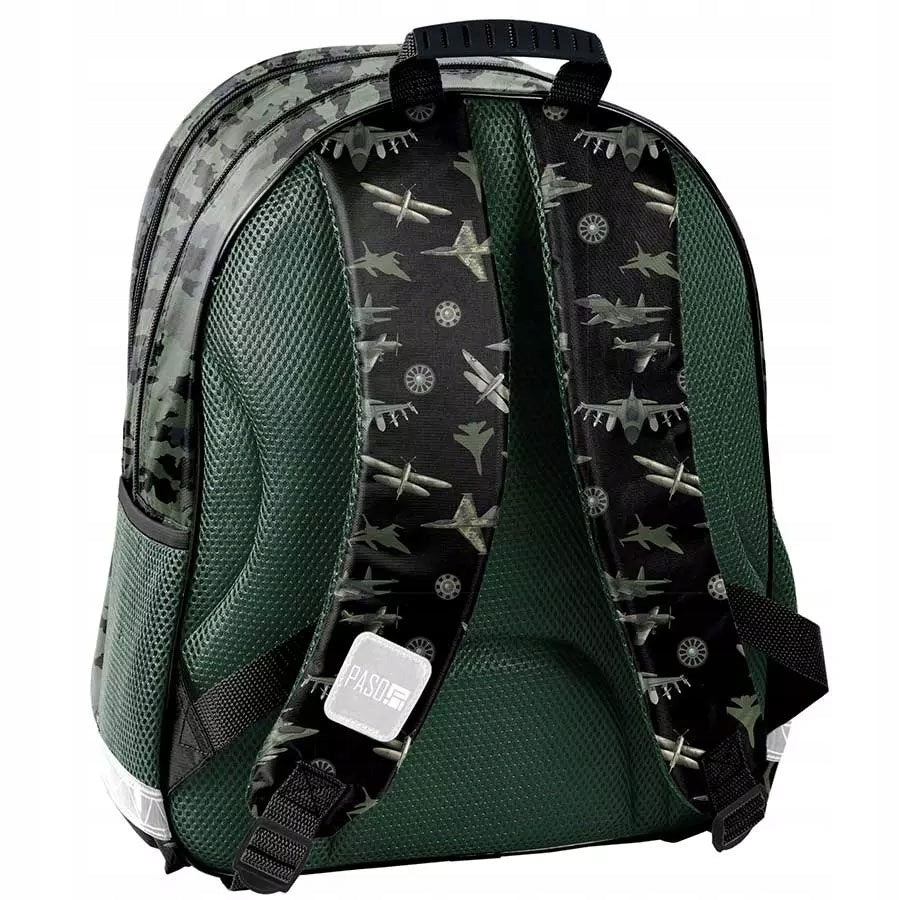 Paso 2-Chamber School Backpack for Classes 1-3 Flying Academy Aircraft Manufacturer code PP25MP-090