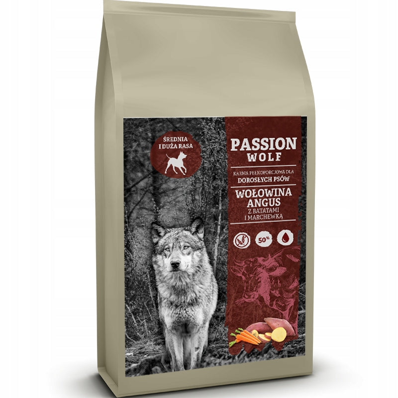 Passion Wolf Adult Medium Large Angus Beef with Batatas and Carrot 2kg
