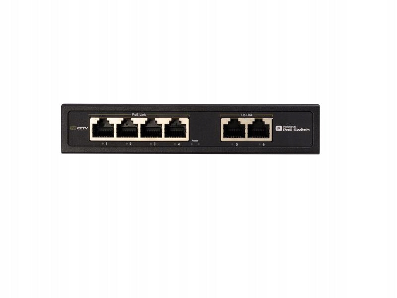 Passive Switch 4x PoE 10/100 Mbps 802.3af/at + 2x Uplink 10/100 Mbps