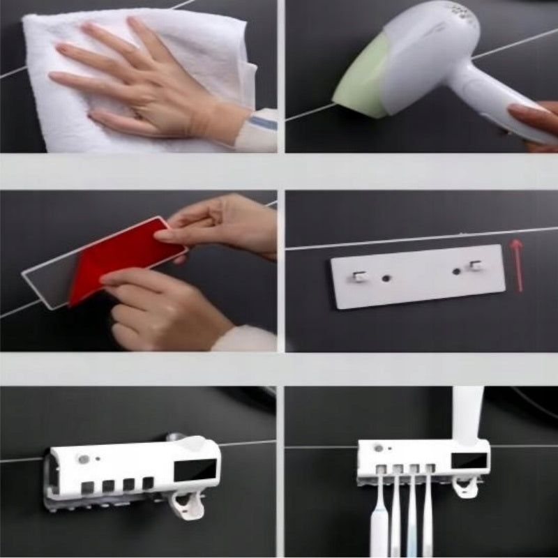 Paste dispenser with handle and UV sterilizer with motion sensor on brush Manufacturer code Bomevarica8809