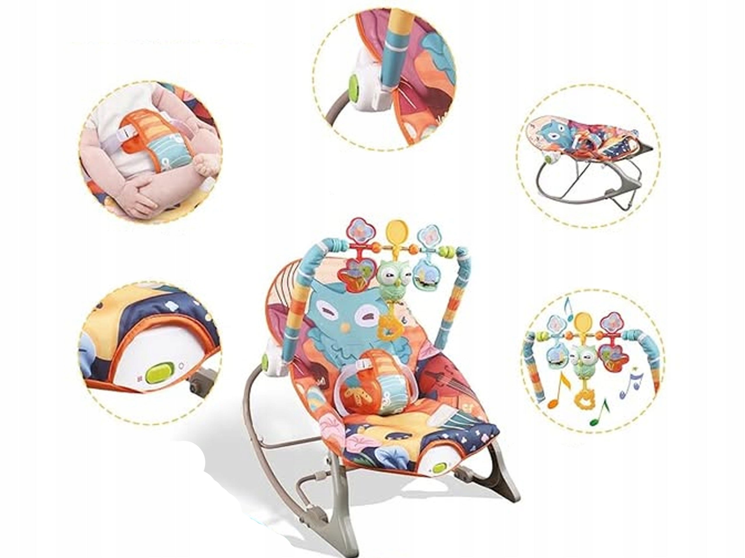 Pastel Rocker Sun Lounger Cot Square Toys Vibration Rocker Sun Lounger 5in1 Brand Zutto
