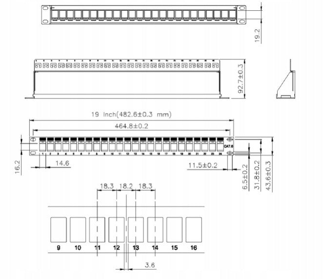 Patch Panel 24 Ports 1U Open for Keystone Modules Black EFB-Elektronik Packaging status original