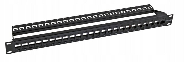 Patch Panel 24 Ports 1U Open for Keystone Modules Black EFB-Elektronik