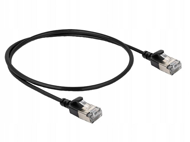 Patch cord cat.6A FTP shielded RJ45-RJ45 1:1 SLIM ULTRAFLEX black 0.5m Packaging status original