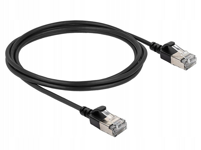 Patch cord cat.6A FTP shielded RJ45-RJ45 1:1 SLIM ULTRAFLEX black 2m Packaging status original