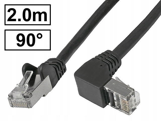 Patch cord cat.6A PIMF shielded RJ45-RJ45 1:1 angle 90st 2m