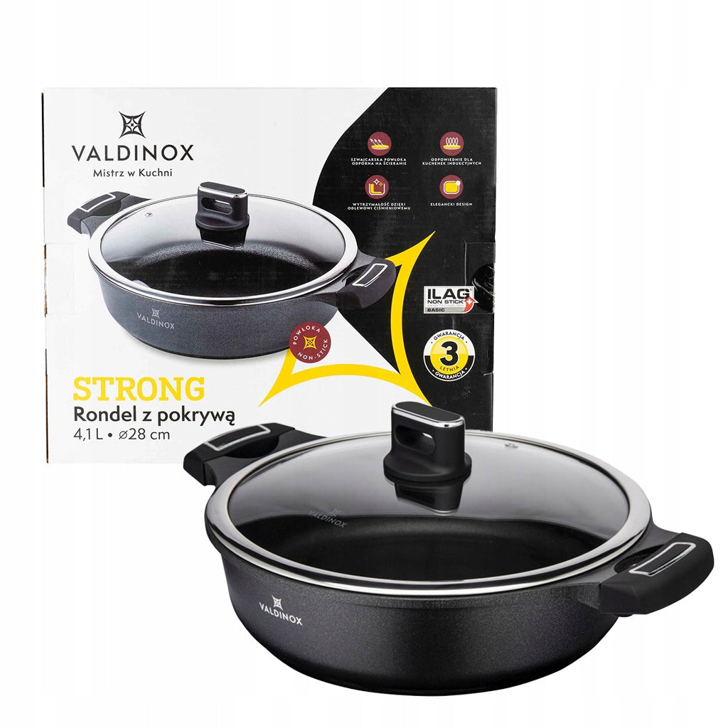 Valdinox puodas su dangčiu, 28 cm, 4.1L
