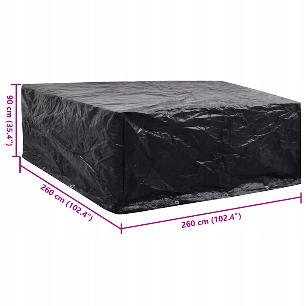 Patio Furniture Cover, 10 Mesh, 260 x 260 x Color black