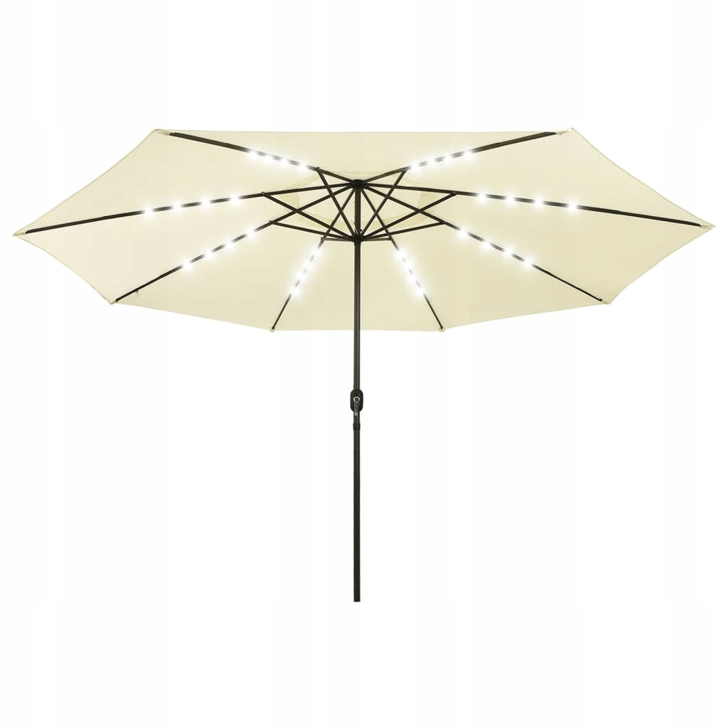 Patio umbrella with LED, 400 cm, sand Kind classic
