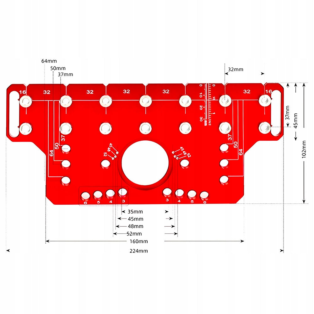 Pattern TEMPLATE FOR DRILLING HOLES Furniture Hinges Shelves Packaging status original