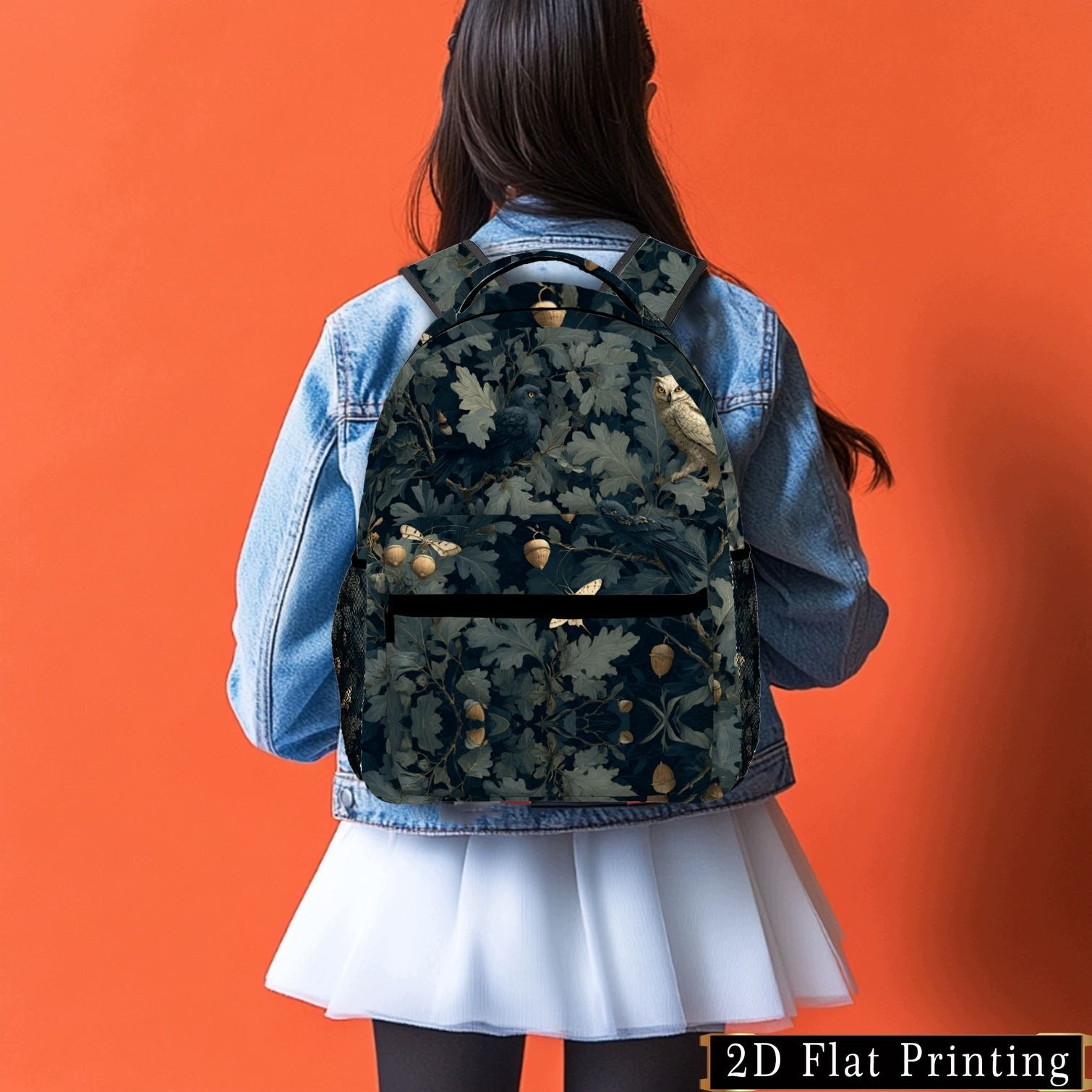 Patterned student backpack with large capacity for teenagers