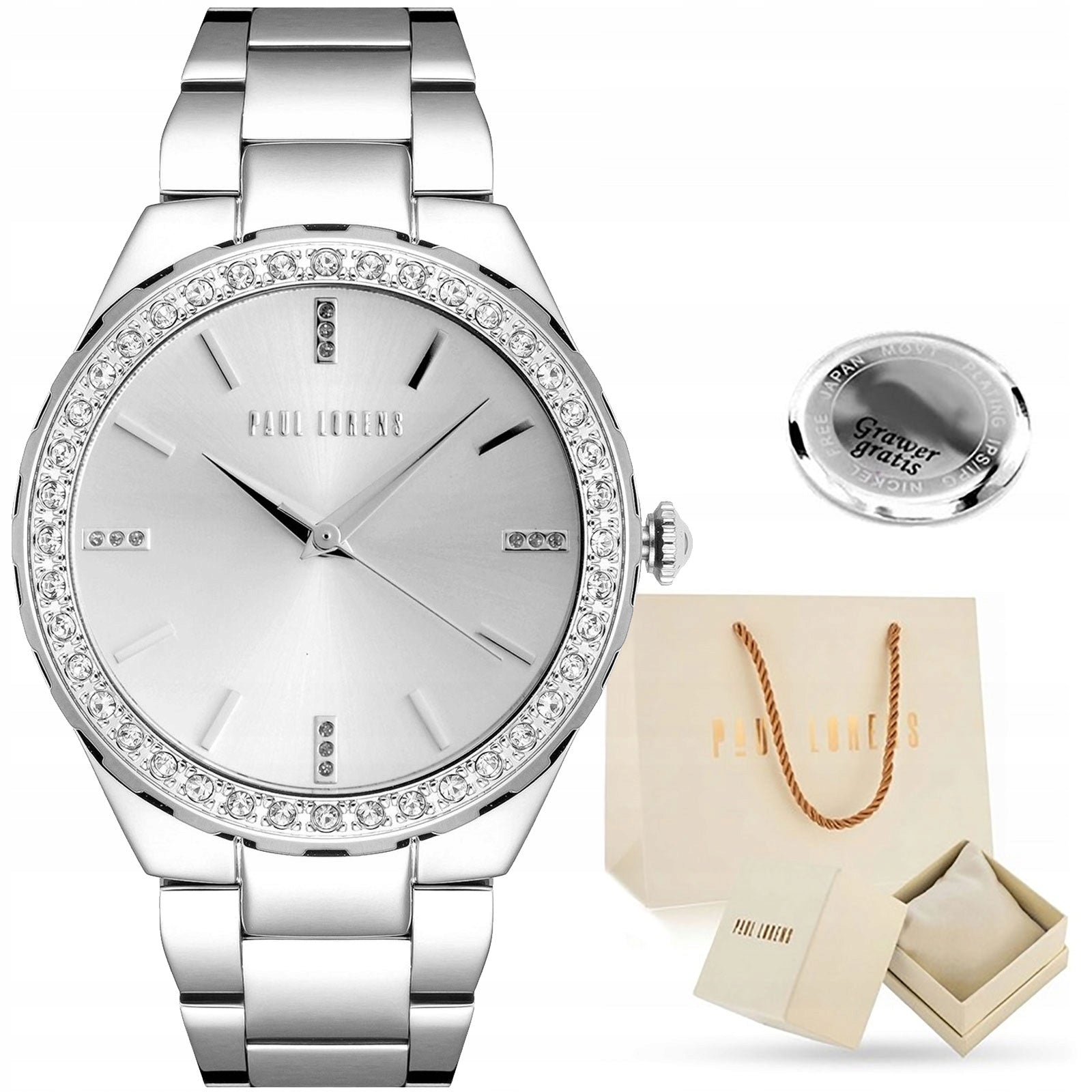 Paul Lorens CARMEN elegant women's watch with zircons BOX + ENGRAVING