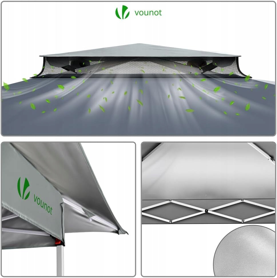 Pavilion 3,6x 3,6 x2,7m pergola pergola 3x3m anthracite pop in with mosquito net Width 3.6 m