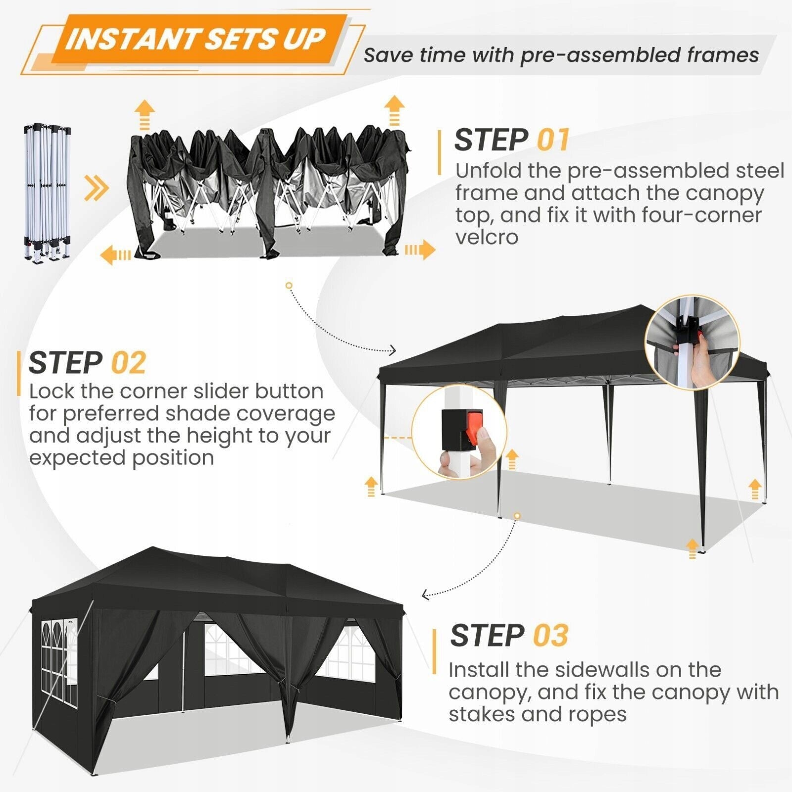 Pavilion Automatic Express Tent 3x6 Length 3 m