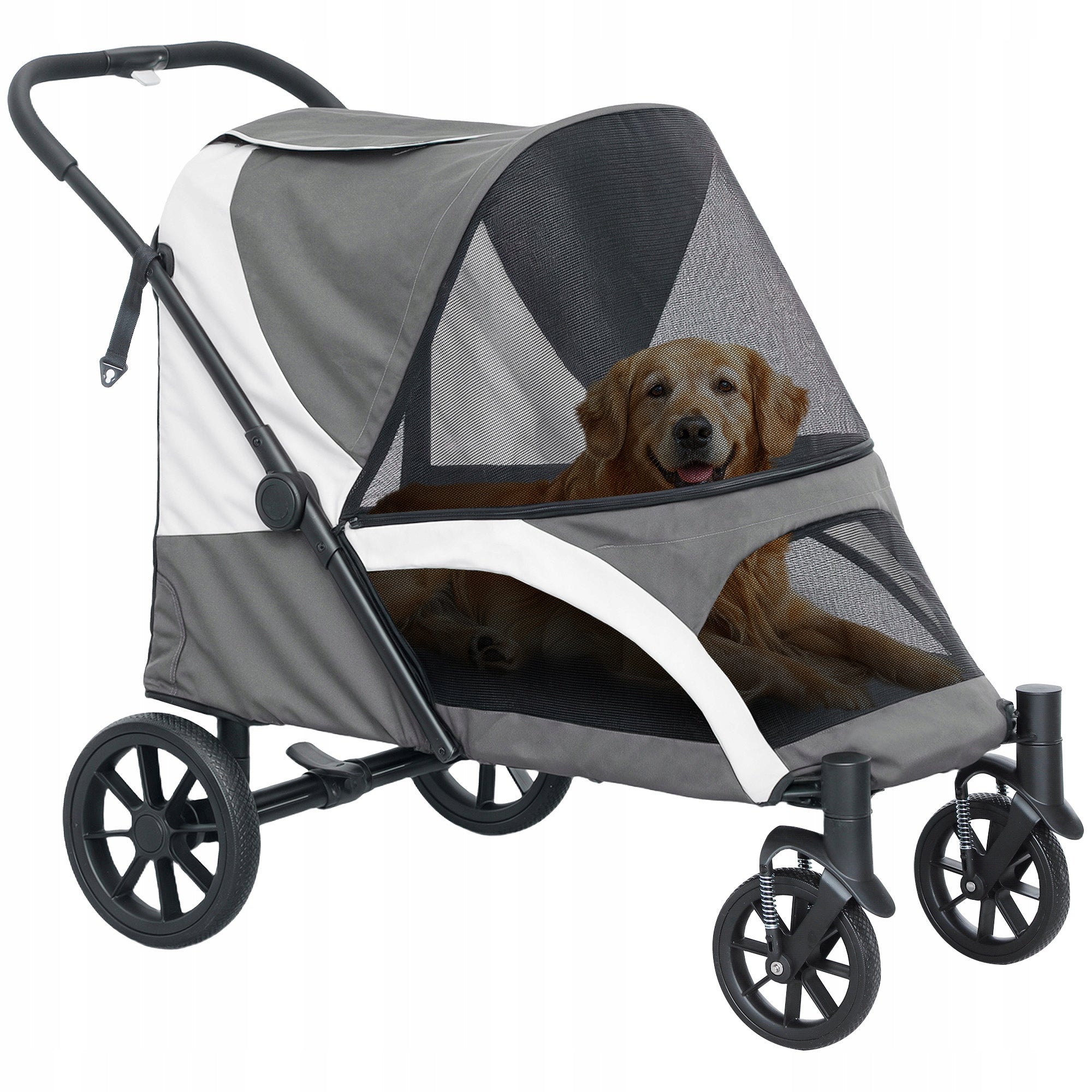 PawHUT Dog Stroller Folding Up to 30kg Large Cushioned