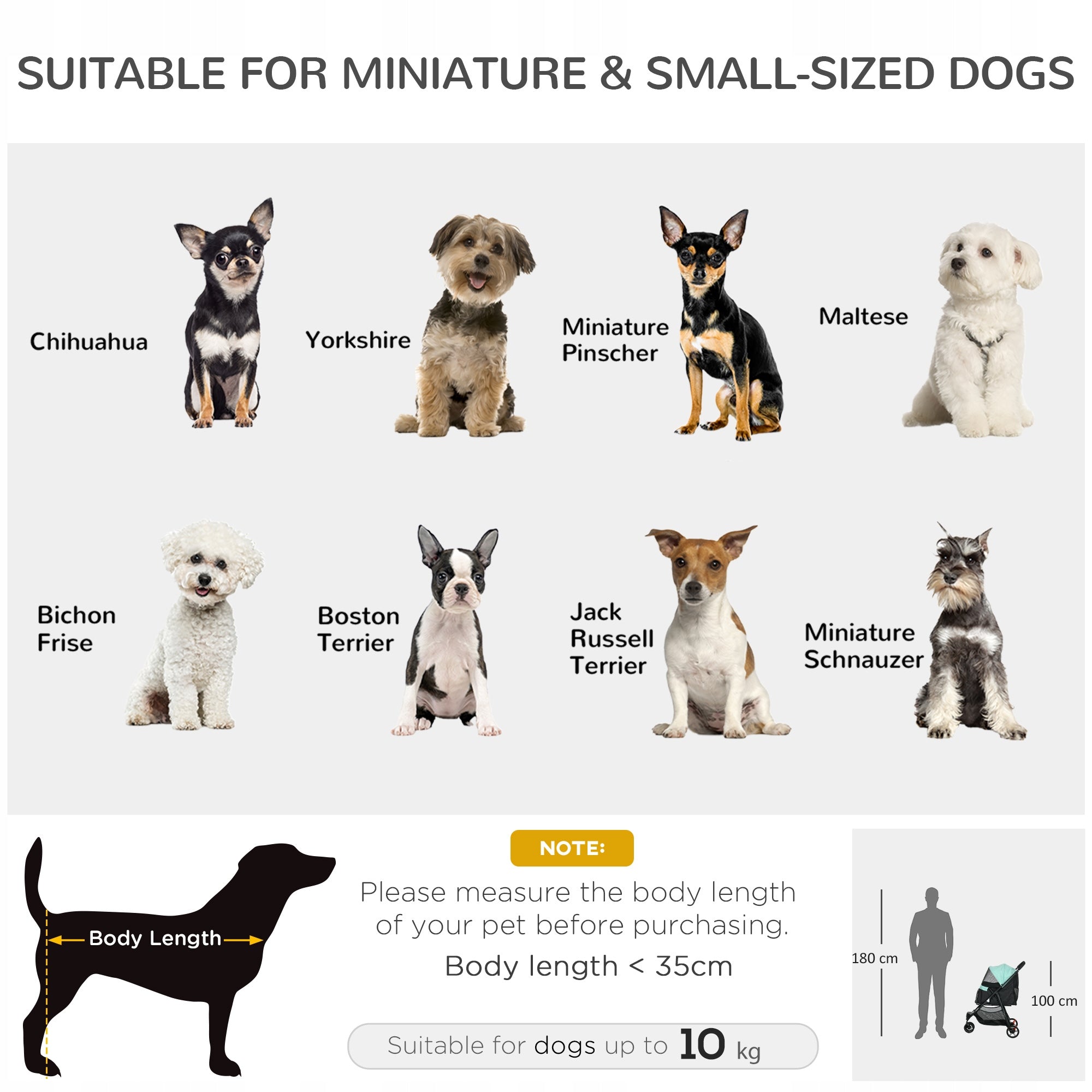 PawHut 2-in-1 Dog Stroller, Folding, with Rain Cover, 80,5x51,5x100 cm Brand PawHut