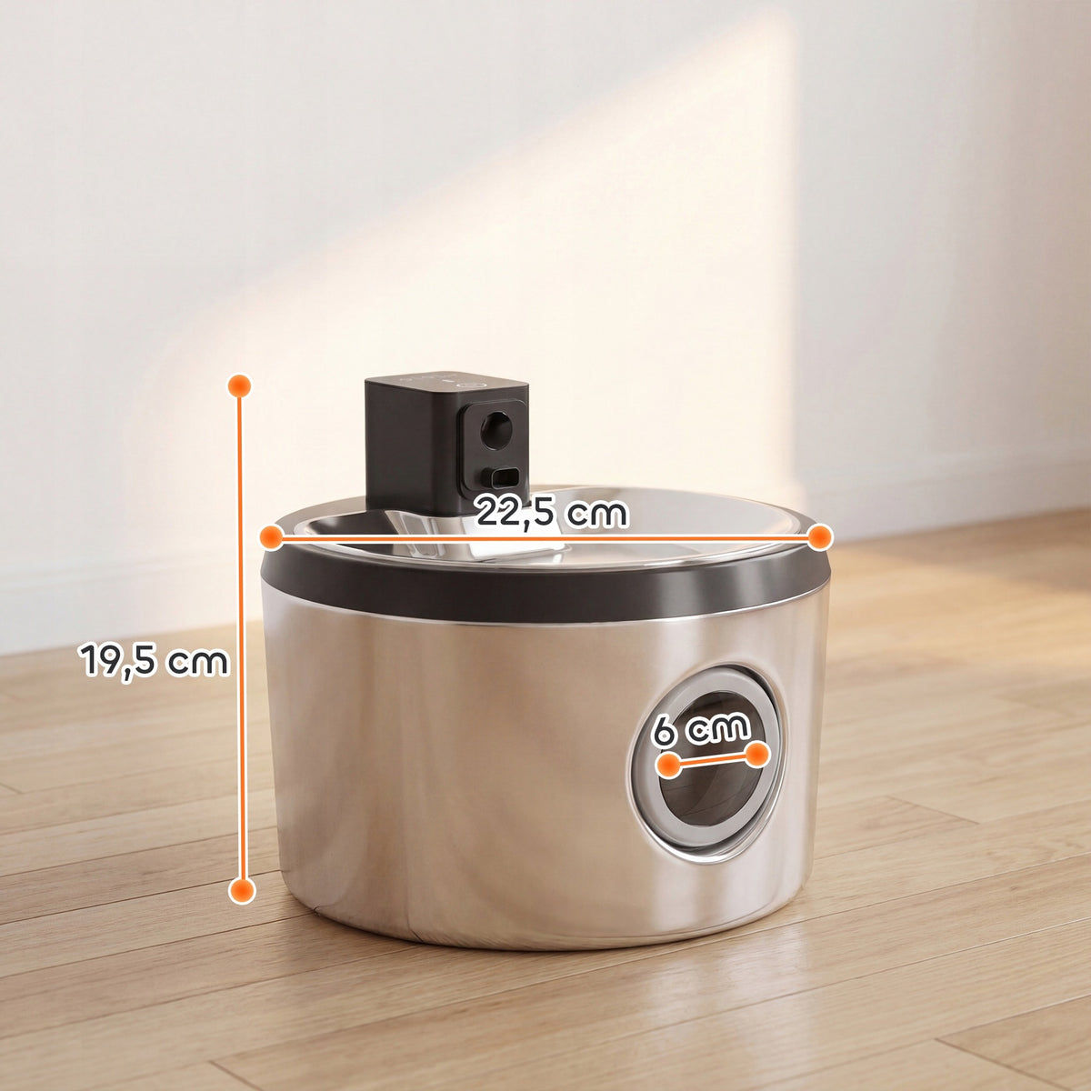 PawHut Cat Drinker 4L Wireless Stainless Steel with Sensor Packaging status original