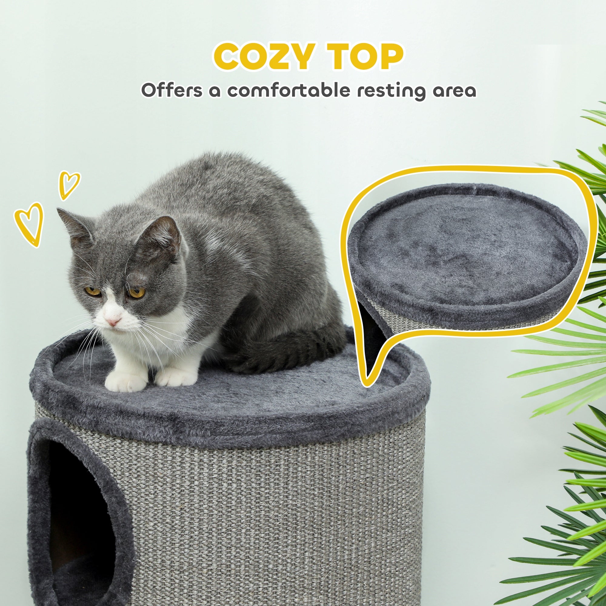 PawHut Cat Scratcher with 3 Levels, Mat and Sisal Cord, 38x38x70 cm Brand PawHut