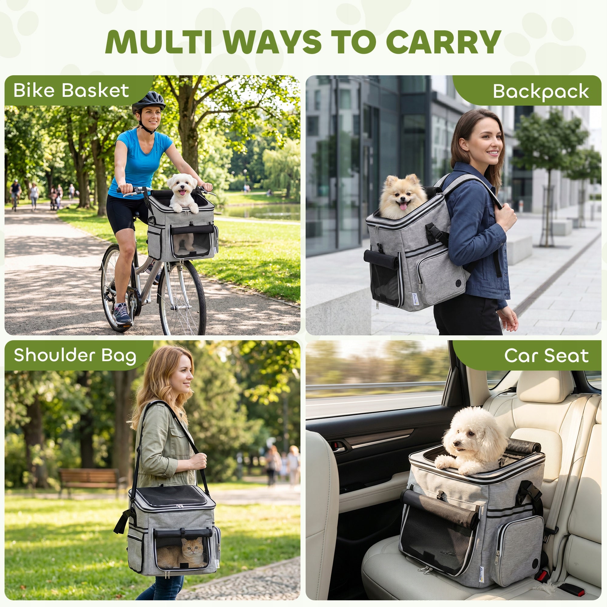 PawHut Dog Bike Basket Front, Portable Breathable Bicycle Basket Manufacturer code D00-242V00LG