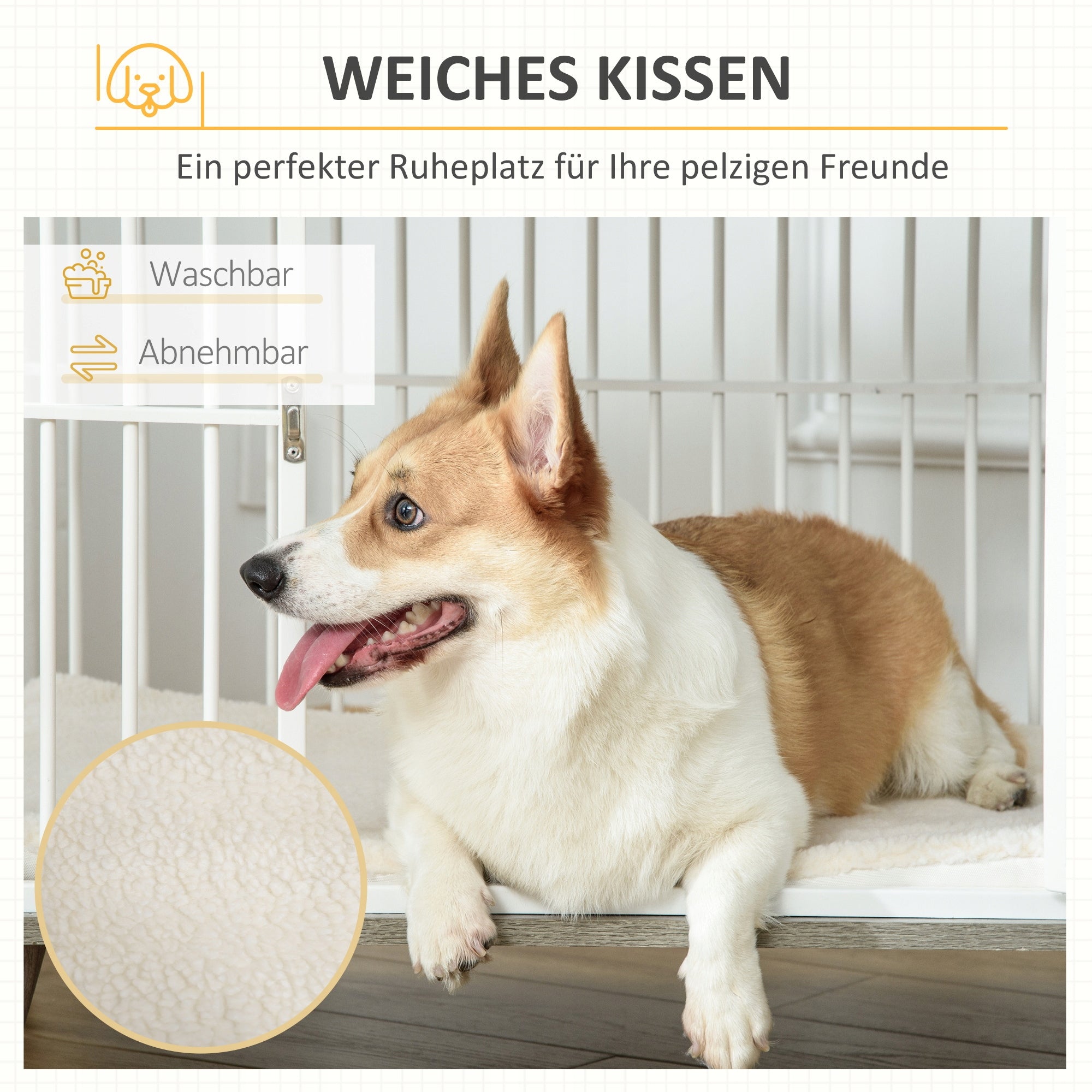 PawHut Dog Cage in Steel and PB, 86x60x70cm, Elevated Design, Grey Manufacturer code D02-069V01GY