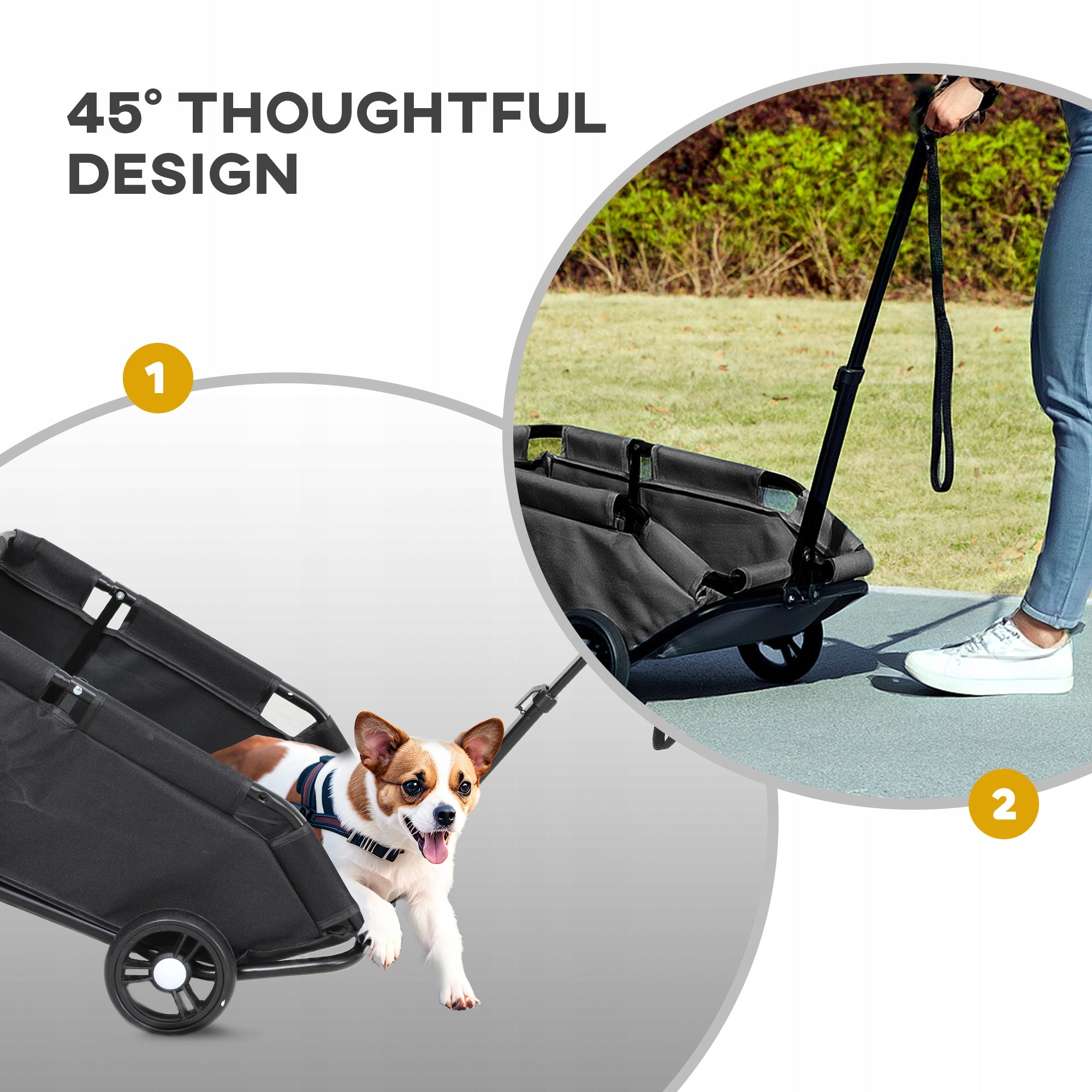 PawHut Dog Stroller, Folding, with Universal Handle, Washable Pillow Maximum animal weight 4 kg