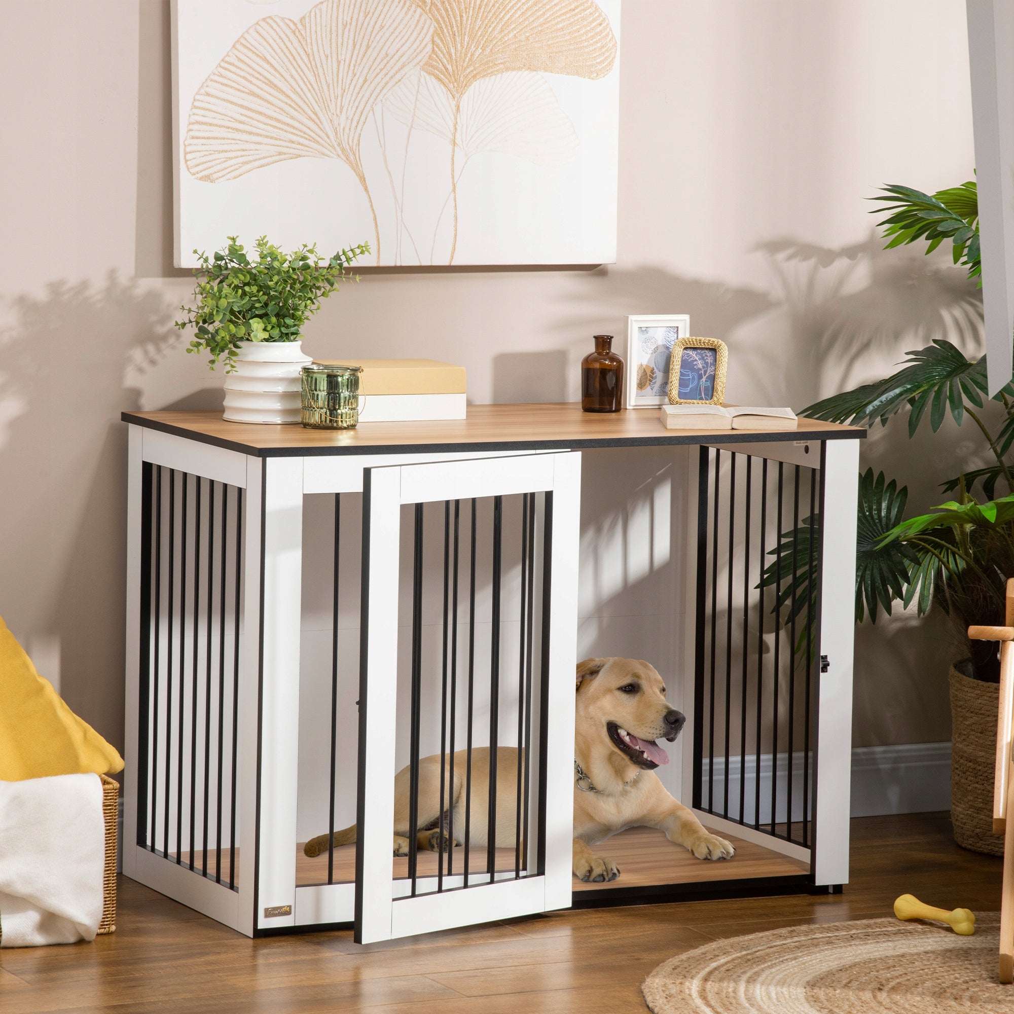 PawHut Dog cage with door and window, as a table for the living room 106x60x76cm Packaging status original