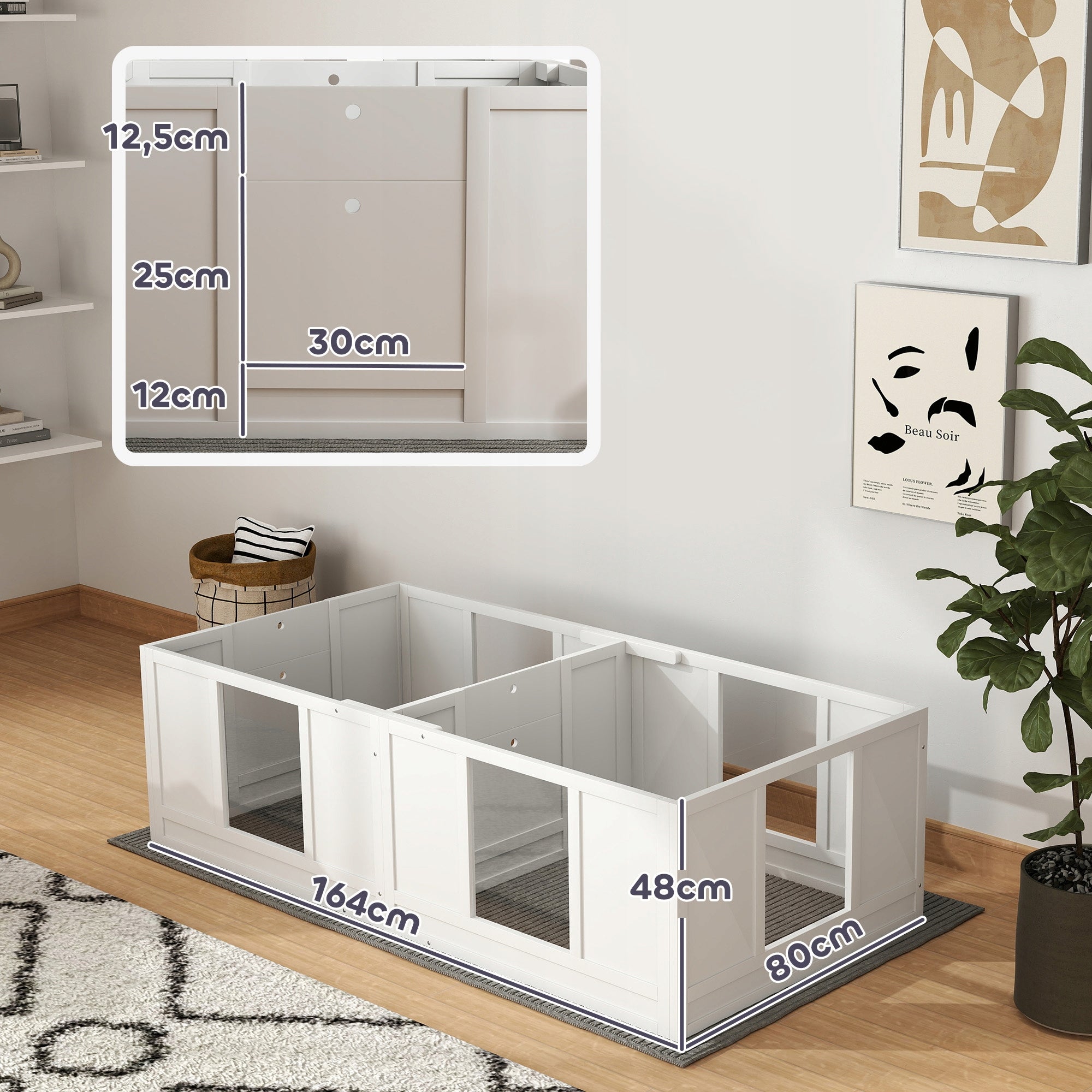 PawHut Dog enclosure with transparent panels, 164 x 80 cm Kind playpen