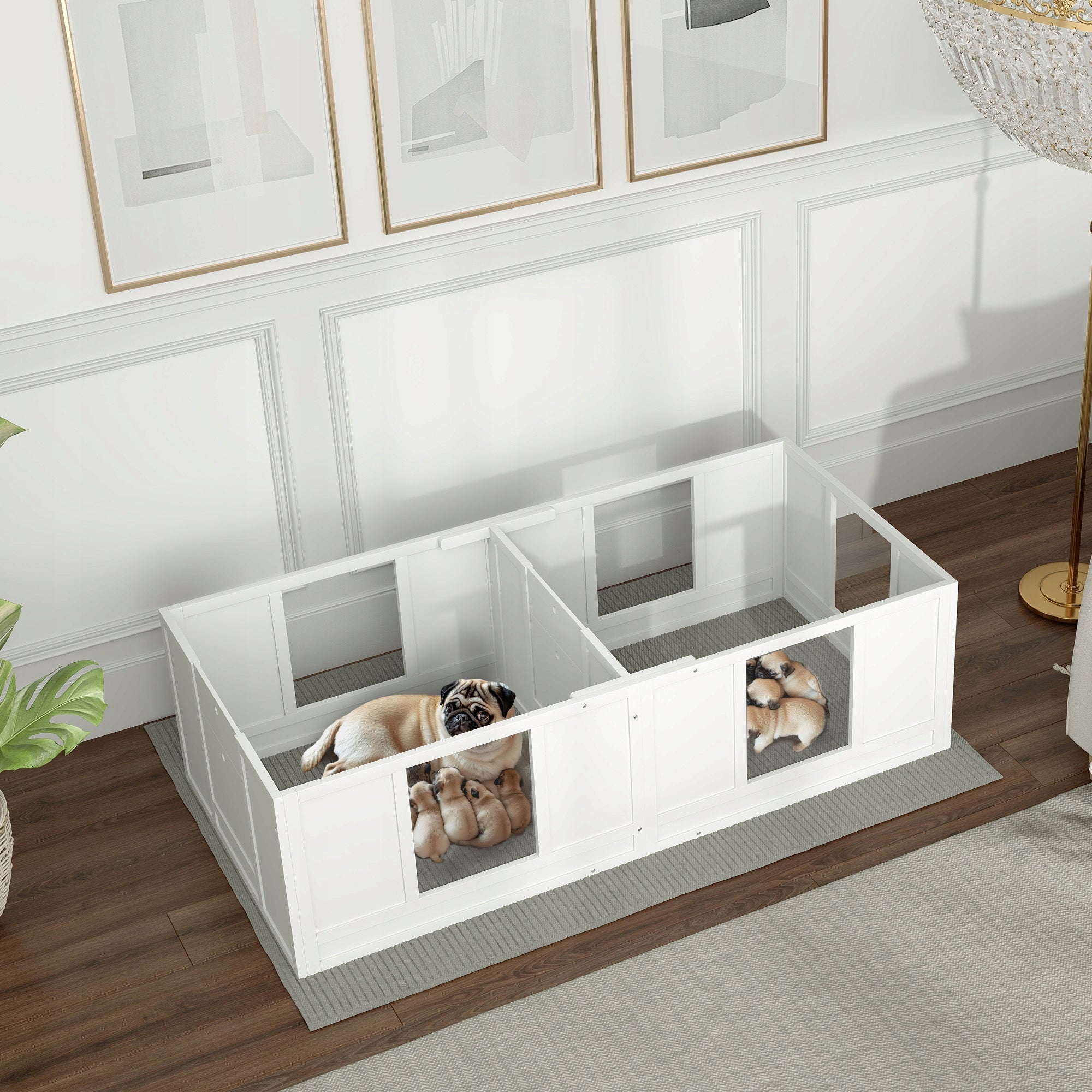 PawHut Dog enclosure with transparent panels, 164 x 80 cm Packaging status original