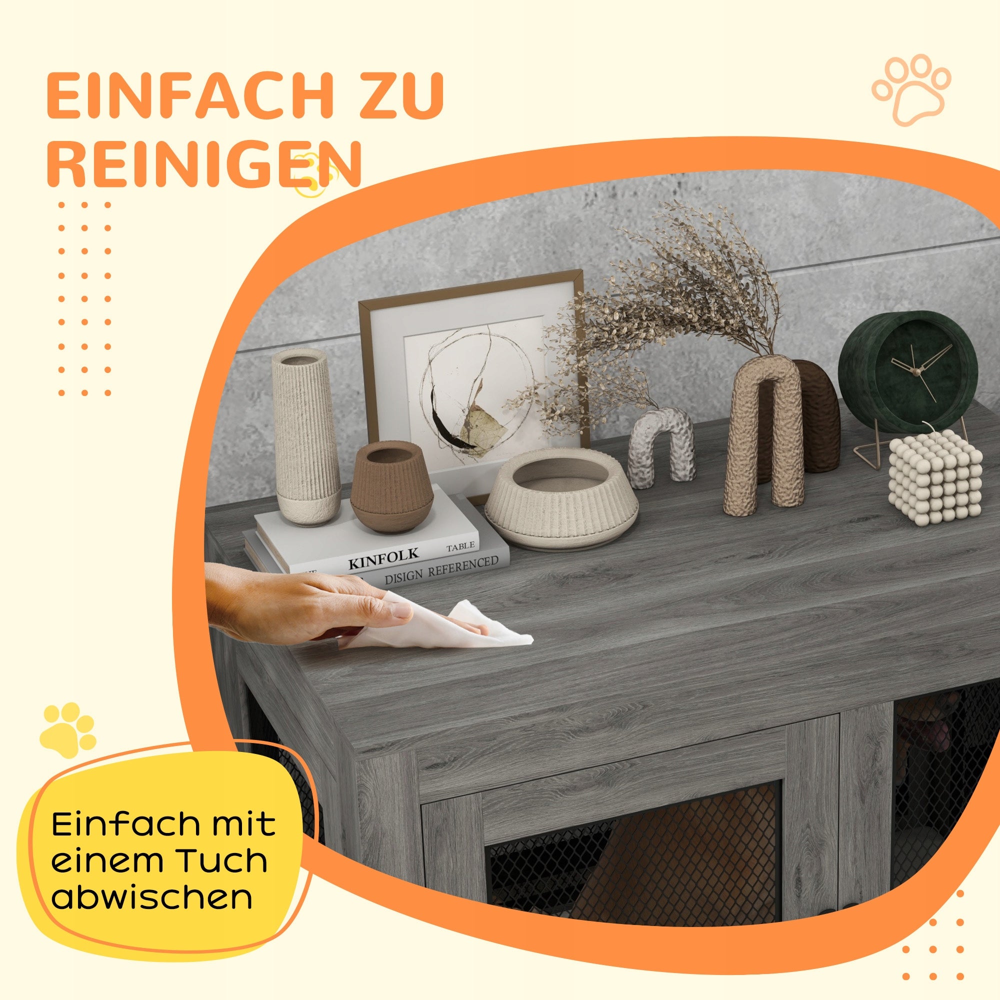 PawHut Kennel Cage for Dog Lockable for Home Side Table 94x60x71,5cm Product height 71.5 cm