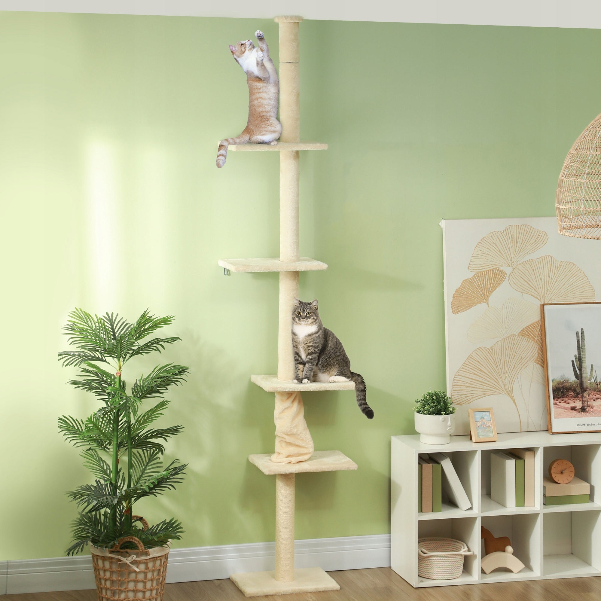 PawHut Multi-level cat tree, 225-275 cm, floor to ceiling Packaging status original