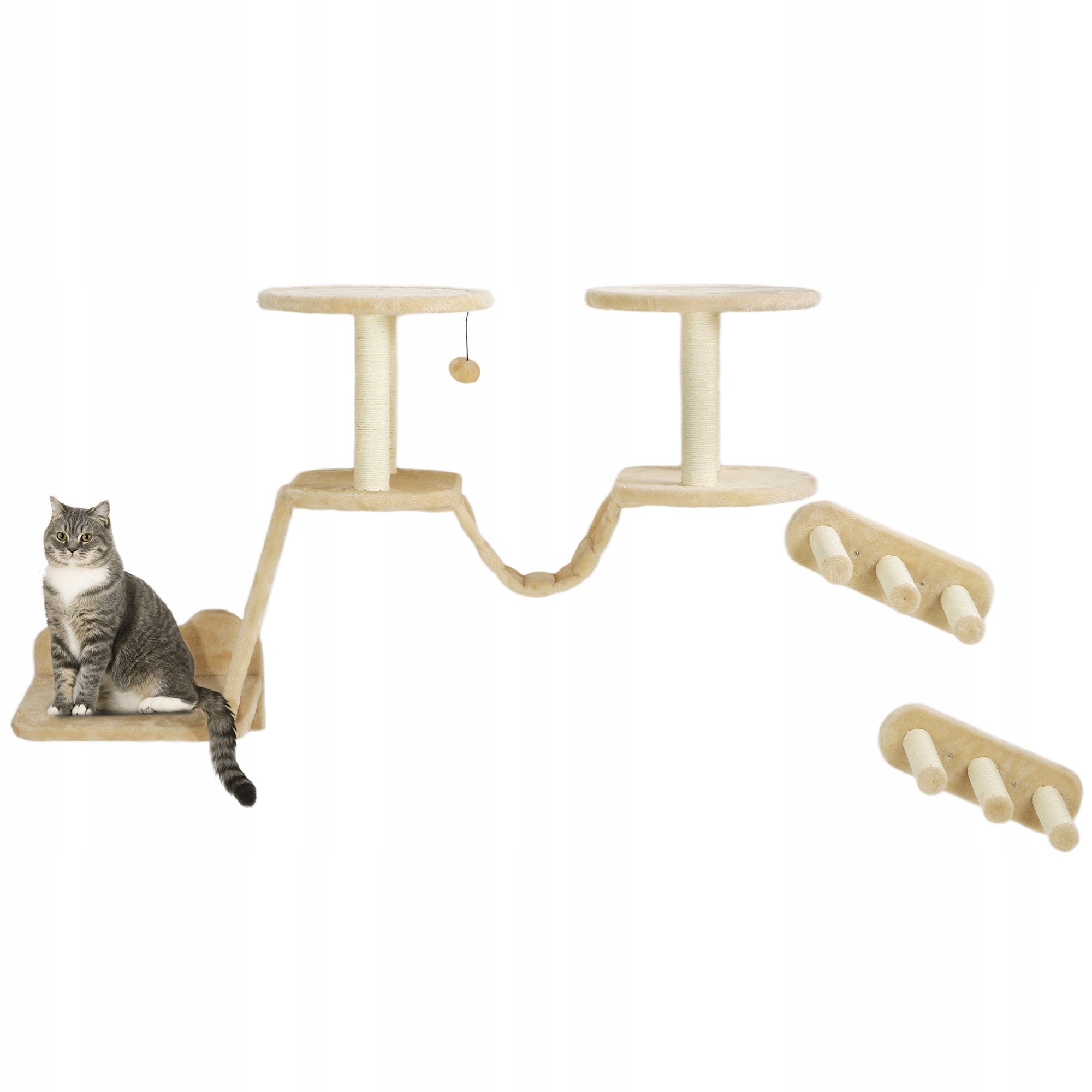PawHut Set of ladders for cats, 3 elements, with scratching post, shelves Packaging status original